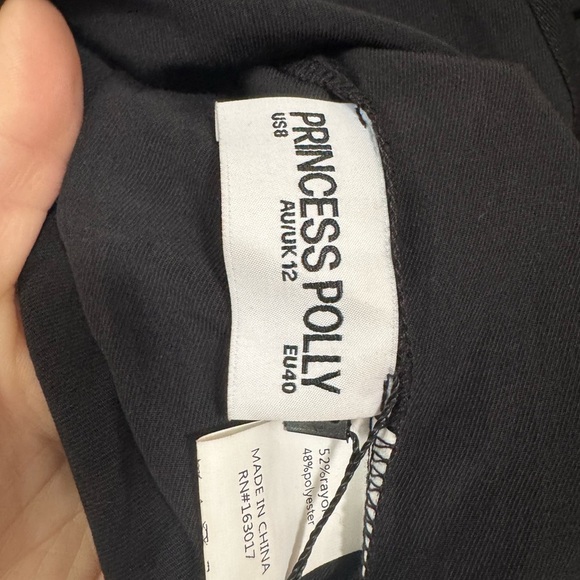 Princess Polly Rhydian Long Sleeve Tie Top Black - Picture 6 of 15